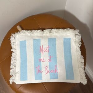 Fringe Linen Cosmetics Bag  “Meet Me At The Beach”.